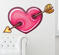 Sticker hartje liefde cupido