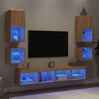 8-delige Tv-wandmeubelset met LED bewerkt hout sonoma eiken 8-delige Tv-wandmeubelset met LED bewerkt hout sonoma eiken