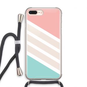 Strepen pastel: iPhone 7 PLUS Transparant Hoesje met koord
