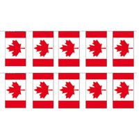 2x Papieren vlaggenlijn Canada landen decoratie   -