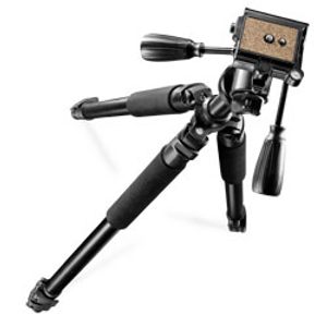 Walimex FT-665T Tripod 1/4 inch Werkhoogte: 38 - 185 cm Zwart 3D-panhead, Incl. tas