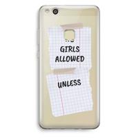 No Girls Allowed Unless: Huawei Ascend P10 Lite Transparant Hoesje