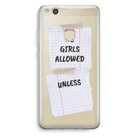 No Girls Allowed Unless: Huawei Ascend P10 Lite Transparant Hoesje - thumbnail