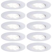 Paulmann LED-inbouwlamp voor badkamer Set van 10 stuks 60 W Wit (mat)