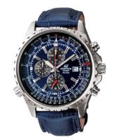 Horlogeband Casio 10309803 / EF-527L-2AV Leder Blauw 22mm