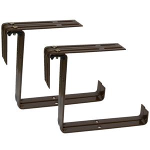 Balkonbeugel - 6x - voor railing t/m 14 cm - bruin - bloem/plantenbakken ophang beugel