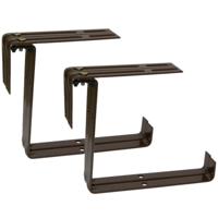 Balkonbeugel - 6x - voor railing t/m 14 cm - bruin - bloem/plantenbakken ophang beugel