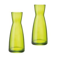 Set van 2 stuks groene karaffen/vazen 20.5 cm