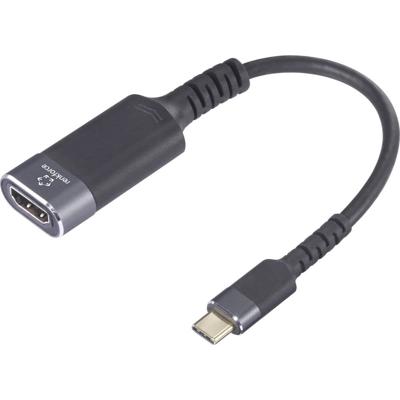 Renkforce RF-6798312 USB-C / HDMI Adapterkabel [1x - 1x HDMI-bus] Zwart-grijs 4K UHD 0.20 m