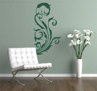 Gekruld Ornament Bloemen Muursticker
