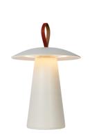 Lucide LA DONNA - Oplaadbare Tafellamp Binnen/Buiten - Accu/Batterij - Ø 19,7 cm - LED 3 StepDim - 1x2W 2700K - IP54 - Wit