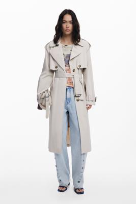 Trenchcoat met geplooide rug - BROWN - L