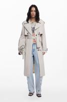 Trenchcoat met geplooide rug - BROWN - L