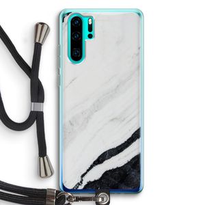 Elegante marmer: Huawei P30 Pro Transparant Hoesje met koord