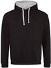 Just JH003 Varsity Hoodie - Jet Black/Heather Grey - S