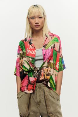 Blouse met bloemenprint - RED - L