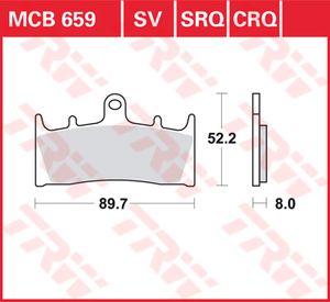 TRW Remblokken, en remschoenen voor de moto, MCB659CRQ Hyper carbon