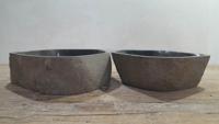 Wasbakken riviersteen set RL250326AB, 51x41x15 cm