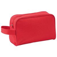 Toilettas/make-up tas met handvat - rood - 21 x 14 x 10 cm - heren/dames - Reis toilettassen   -