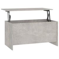 The Living Store Salontafel Lift-top Bewerkt Hout - 102 x 55.5 x 52.5 cm - Betongrijs - thumbnail