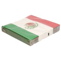 40x Landen thema versiering Mexico vlag servetten 33 x 33 cm - thumbnail