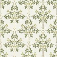 Dutch Wallcoverings Hidden Tr2 -Blackberry Wit/Grn/Gl - Wit/Groen
