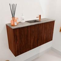Toiletmeubel Mondiaz Joya Dlux | 80 cm | Meubelkleur Ruby | Faye wastafel Oza Wasbak Midden | 1 kraangat