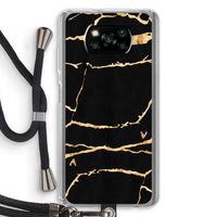 Gouden marmer: Xiaomi Poco X3 Pro Transparant Hoesje met koord