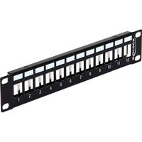 10" Keystone Patch Panel 12 Port metal black Patchpaneel