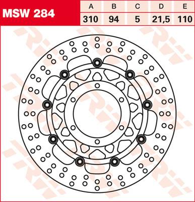 TRW Remschijf, remschijven voor de moto, MSW284