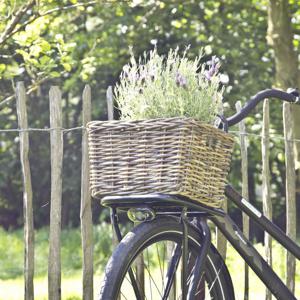 Fietsmand rotan van vergrijsd rotan - Middel