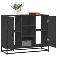 Dressoir 92x35x76 cm bewerkt hout zwart