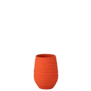 J-Line bloempot Fiesta - keramiek - oranje - medium - Ø 19 cm