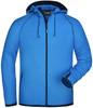 James & Nicholson JN571 Men´s Hooded Fleece - Aqua/Navy - S