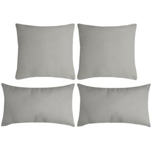Stof Textile sierkussen Nelson - 4x - lichtgrijs - 2 formaten - polyester