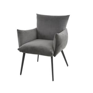 Giga Meubel - Eetkamerfauteuil Lobby Antraciet Velours