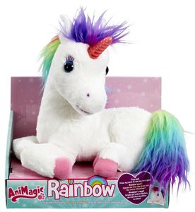 Animagic knuffel Rainbow eenhoorn 24 cm multicolor