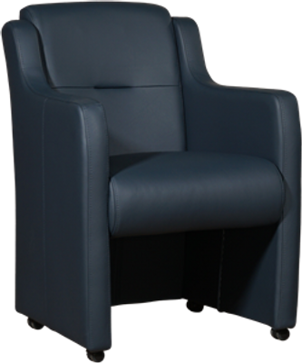 Blauwe leren landelijke eetkamerfauteuil Mass - Toledo Leer Marine (blauw leer)