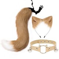 kat oren en wolf vos dierenstaart cosplay kostuum namaakbont haar clip hoofdtooi halloween lederen nek chocker set Lightinthebox