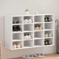 Schoenenkast met plank Wit 103 x 30 x 67 cm Bewerkt hout