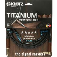 Klotz TIW0600PR Titanium walnut gitaarkabel 2p 6.35mm verguld haaks-recht 6m - thumbnail