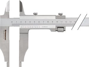 Promat Werkplaatsschuifmaat | DIN 862 | 300 mm | met meetpunten | snavellengte 90 mm - 4000851136 4000851136