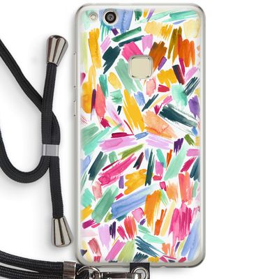 Watercolor Brushstrokes: Huawei Ascend P10 Lite Transparant Hoesje met koord
