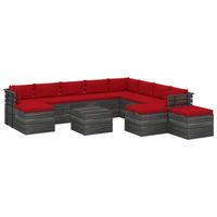 vidaXL 12-delige Loungeset met kussens pallet massief grenenhout - thumbnail