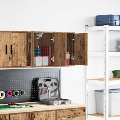 Garage wandkasten 2 st bewerkt hout oud hout