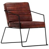 Fauteuil echt leer donkerbruin Fauteuil echt leer donkerbruin