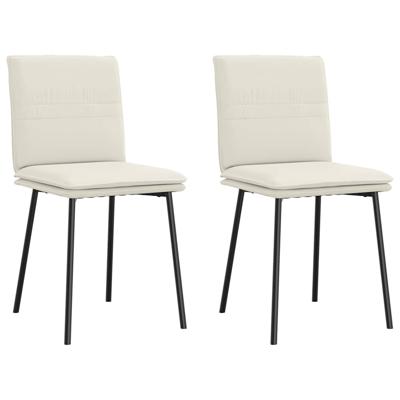 Eetkamerstoelen 2 st fluweel crmekleurig