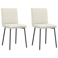 Eetkamerstoelen 2 st fluweel crmekleurig