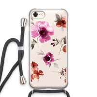 Geschilderde bloemen: iPhone 8 Transparant Hoesje met koord