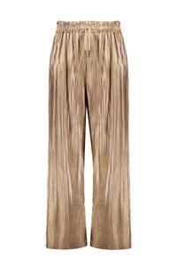 Like Flo Meisjes broek metallic plisse - Goud